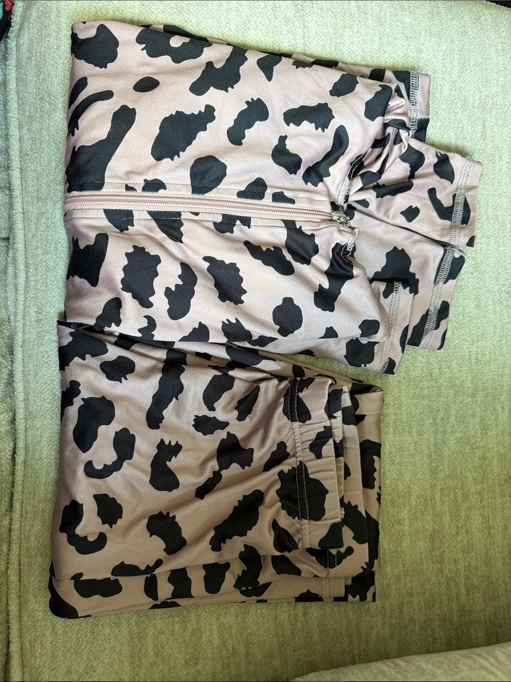 Source Unknown Beige and Black Leopard Print Skinny Jumpsuit